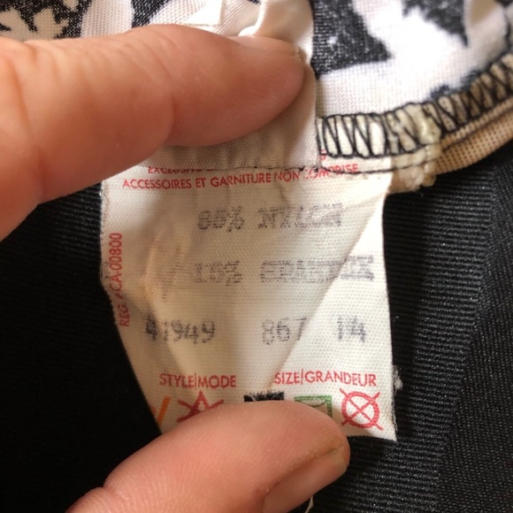 Vtg Black and White One Piece Swimsuit - Picture 9 of 13